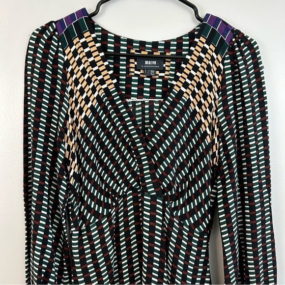 Anthropologie Maeve Gianna Long Sleeve Tunic Mixed Print Multicolor Dress Size 2 - Picture 4 of 14